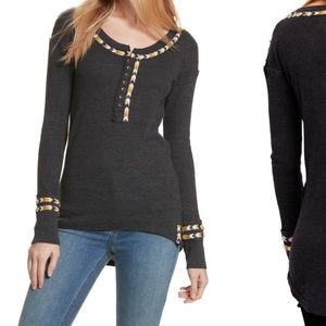 LAST CHANCE! CLOSET CLOSING! Free People Rainbow Thermal black multi size S NWT